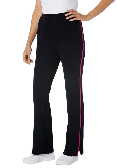 Stretch Cotton Side-Stripe Bootcut Pant, , alternate image number null