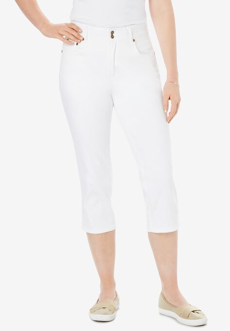 Tummy Tamer Capri Jean, WHITE, hi-res image number null