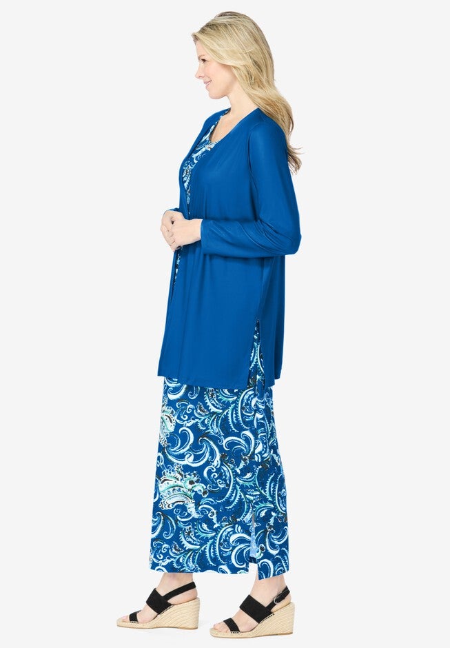 Tropical Jacket and Dress Set, BRIGHT COBALT PAISLEY, alternate image number 2
