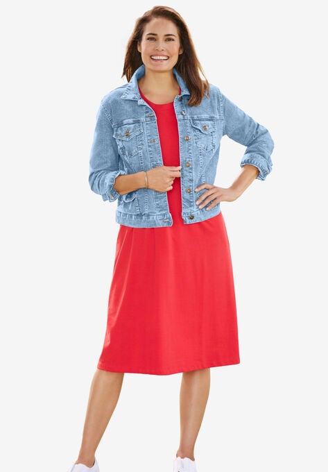 Stretch Denim Jacket, , alternate image number null