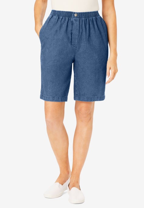 Elastic-Waist Cotton Short, , hi-res image number null