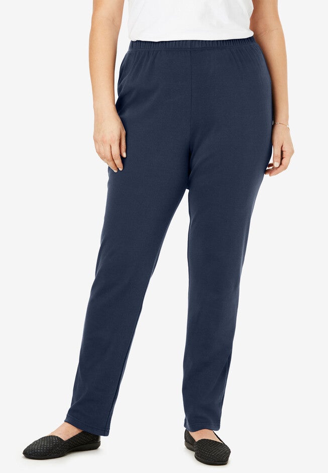 7-Day Knit Slim-Leg Pant, NAVY, hi-res image number 0