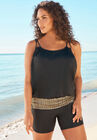 Double-Strap Blouson Tankini Top, GREEK KEY FOIL, hi-res image number null