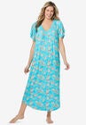 Lace Knit Gown, CARIBBEAN BLUE SHADOW FLORAL, hi-res image number null