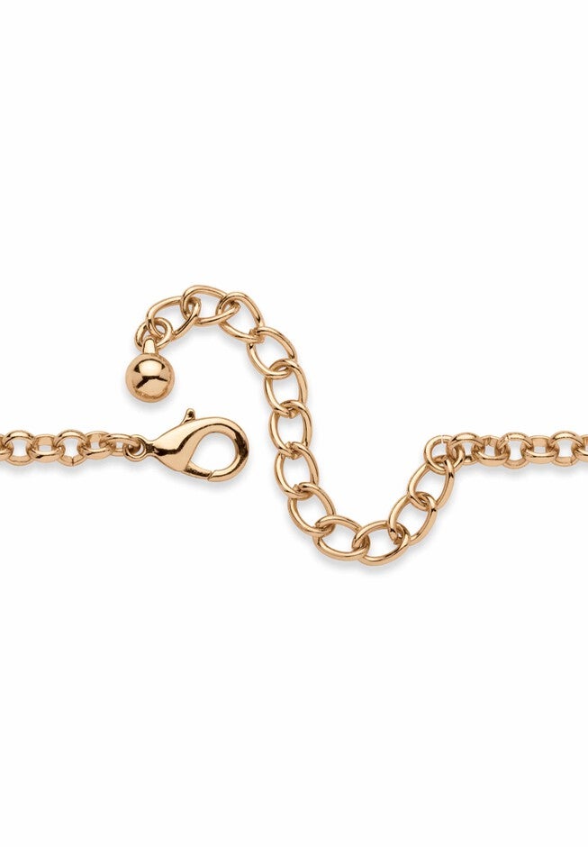 Gold Tone Necklace and Earring Set, Princess Cut Simulated Birthstones, , alternate image number 3