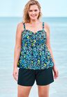 Flyaway Tankini Top , SEA GLASS FLORAL PRINT, hi-res image number null