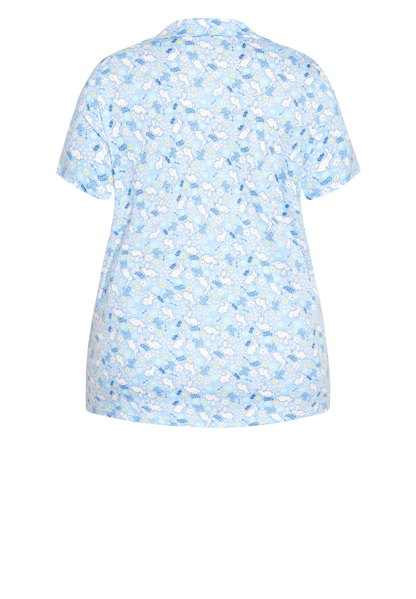Bunny Button Up Sleep Top, BUNNY PRINT, alternate image number 5