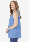Smocked Henley Tank Top, , alternate image number null