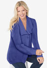 Sweater, cardigan style, in Shaker stitch with shawl collar, TULIP PURPLE, hi-res image number null