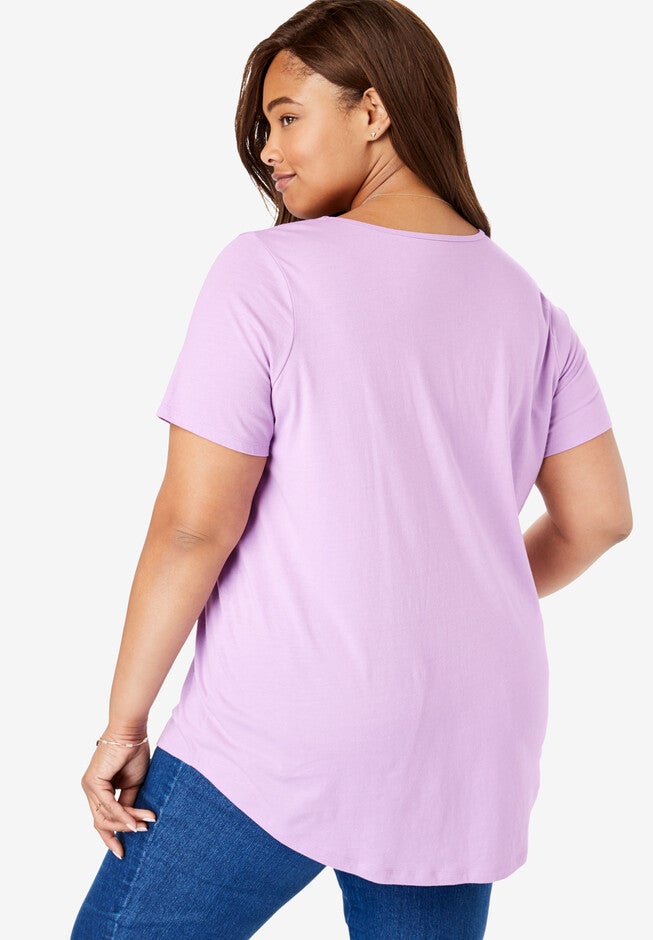 V-Neck Henley Tunic, , on-hover image number 1