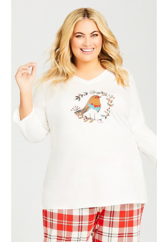 Robin Sleep Top, CREAM ROBIN, hi-res image number null