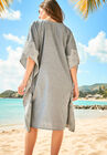 Contrast-Trim Chambray Cover Up, , on-hover image number null
