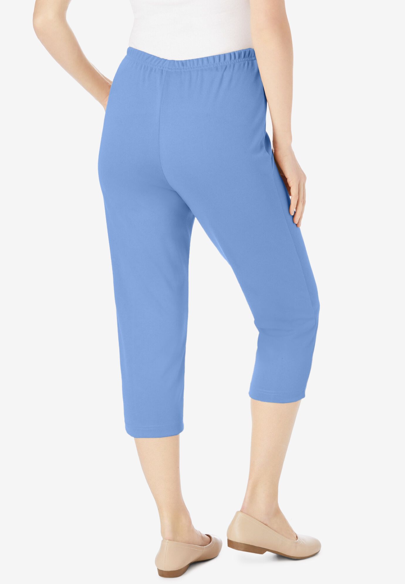 The Hassle-Free Soft Knit Capri, FRENCH BLUE, on-hover image number 1
