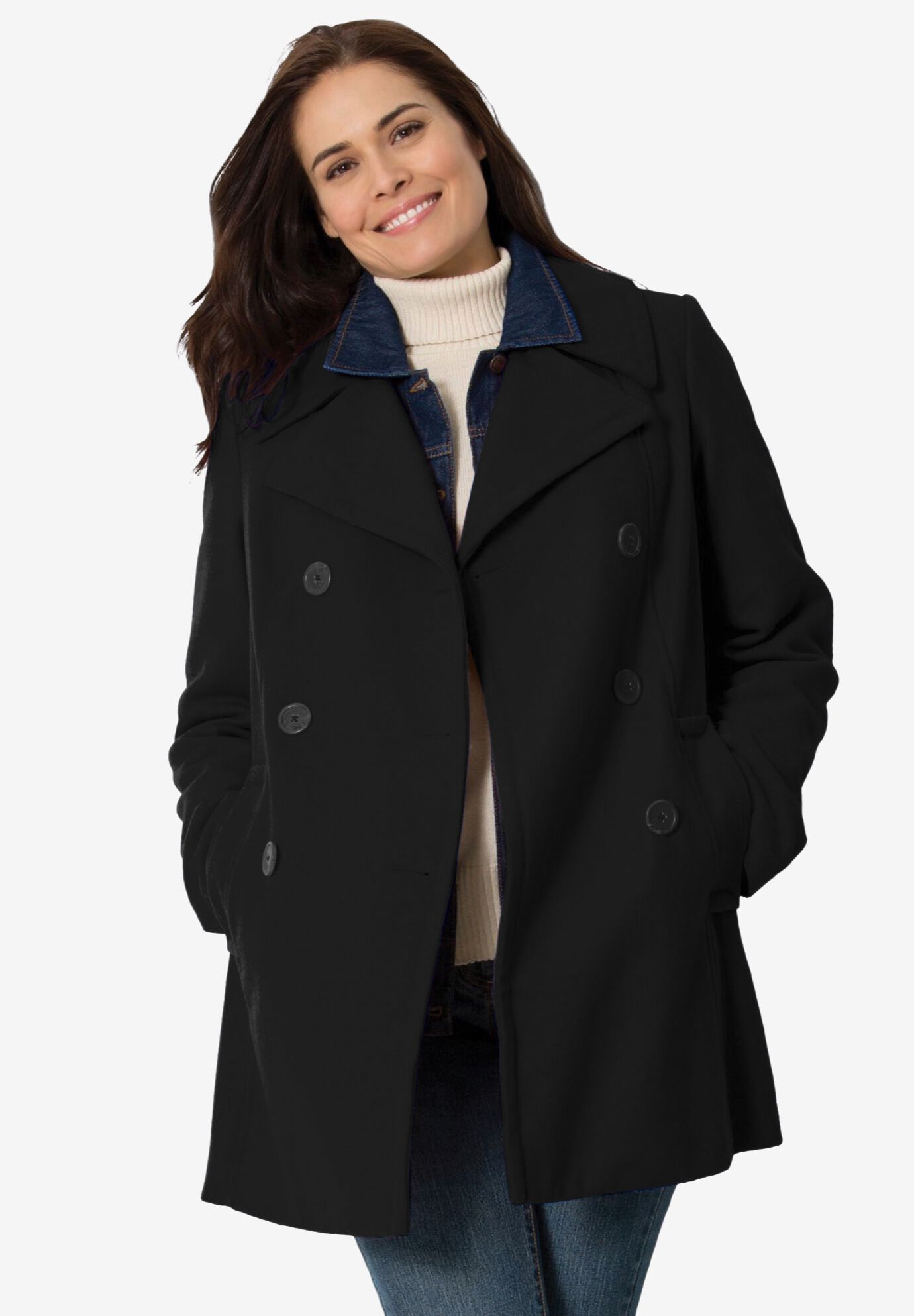 plus size pea coat
