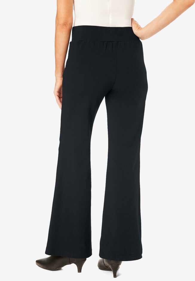 Secret Solutions™ Tummy Taming Wide-Leg Knit Pant, , on-hover image number null