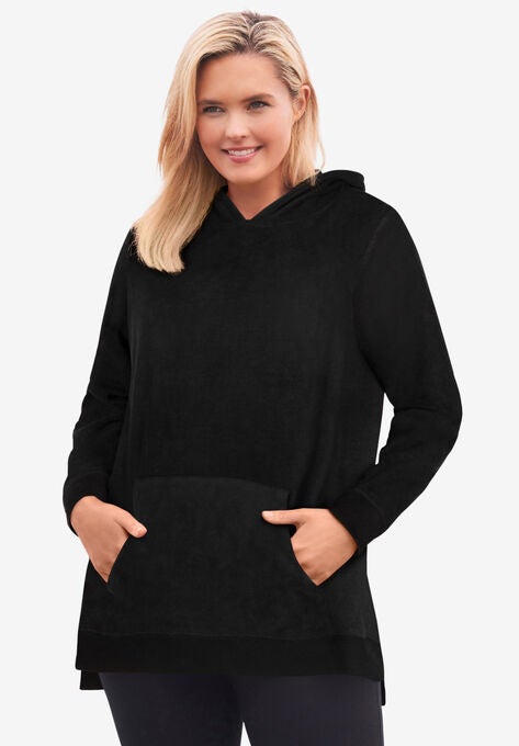 Microfleece Hoodie, BLACK, hi-res image number null