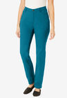 Back-Elastic Waist Perfect Jean, DEEP TEAL, hi-res image number null