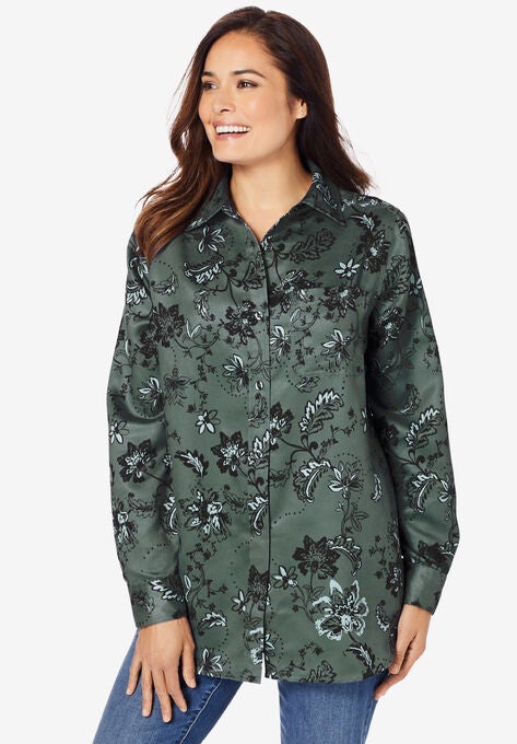 Soft Sueded Moleskin Shirt, PINE SKETCHED FOLK, hi-res image number null