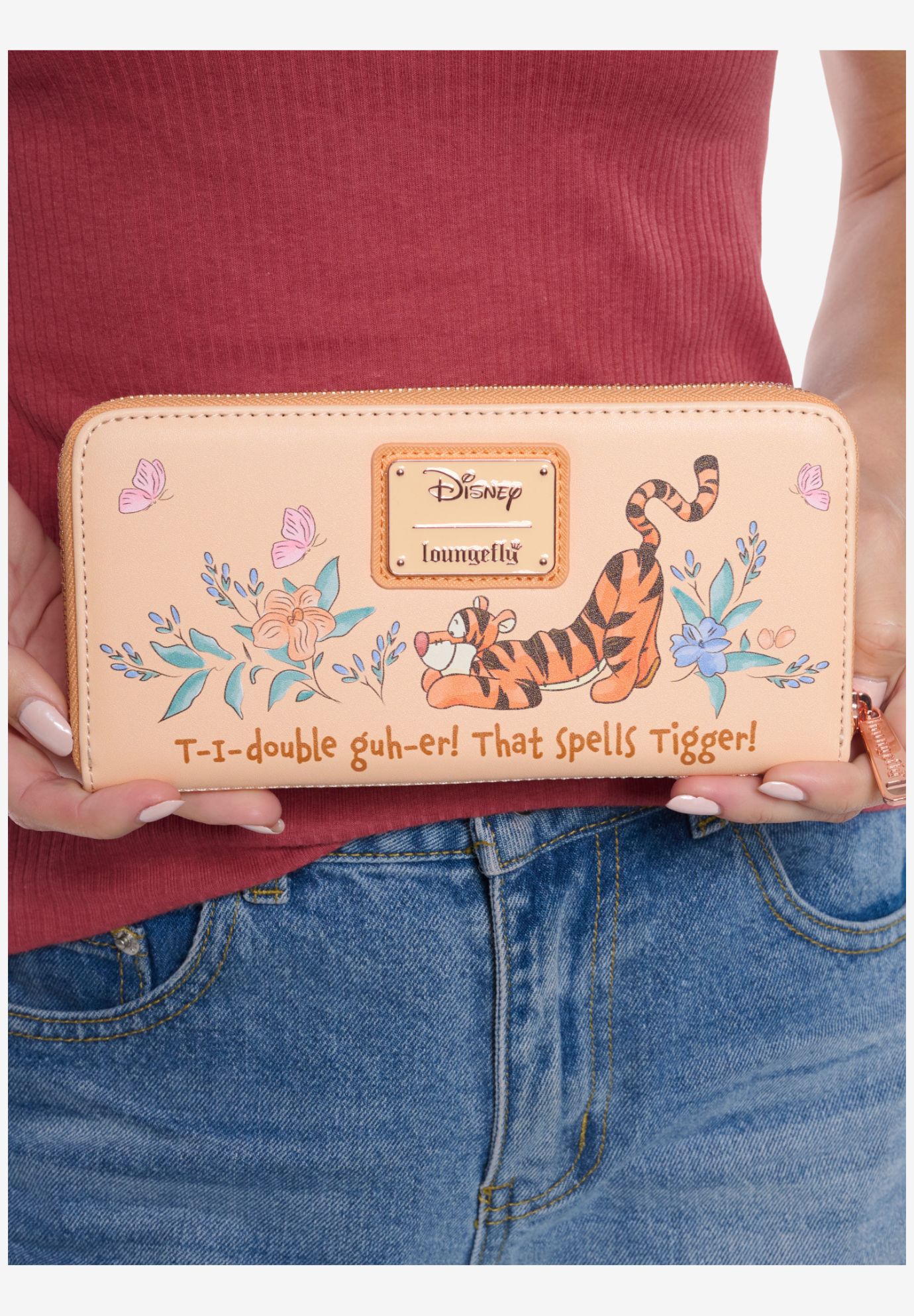 Loungefly x Disney Tigger Floral Zip Around Wallet Winnie the Pooh Peach, ORANGE, alternate image number 6