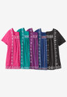 Embroidered Square Neck Tee, , alternate image number null