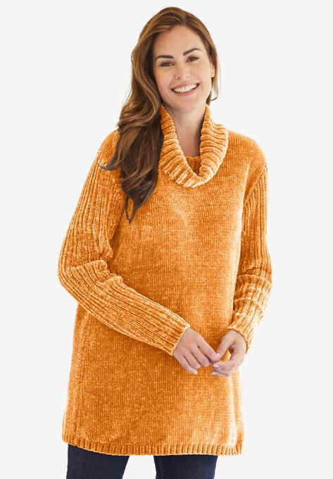 Chenille Cowlneck, HONEY GLAZE, hi-res image number null