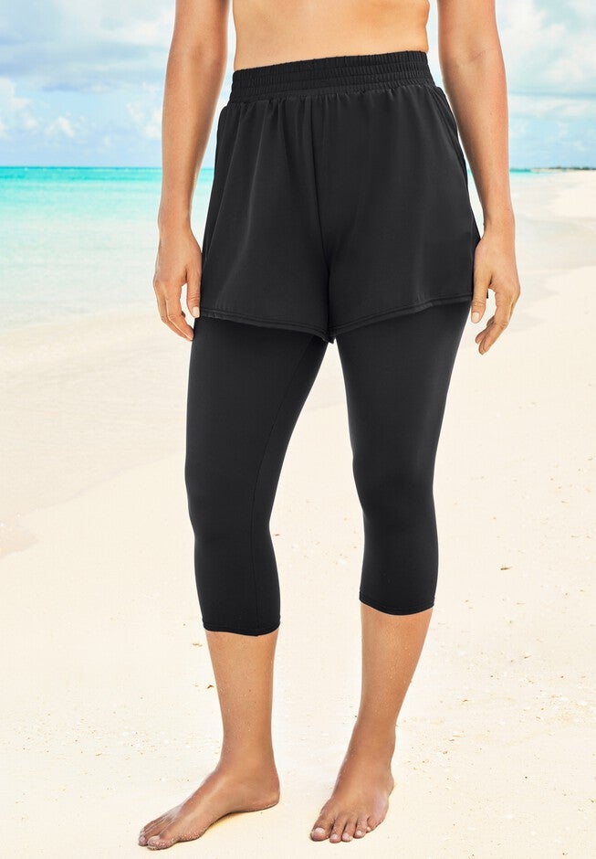 Shorted Swim Capri, BLACK, hi-res image number null