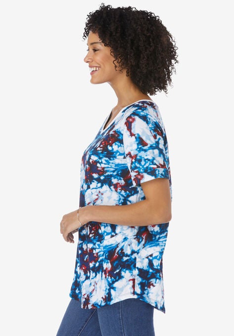 Cuffed Americana Print Tee, , alternate image number null
