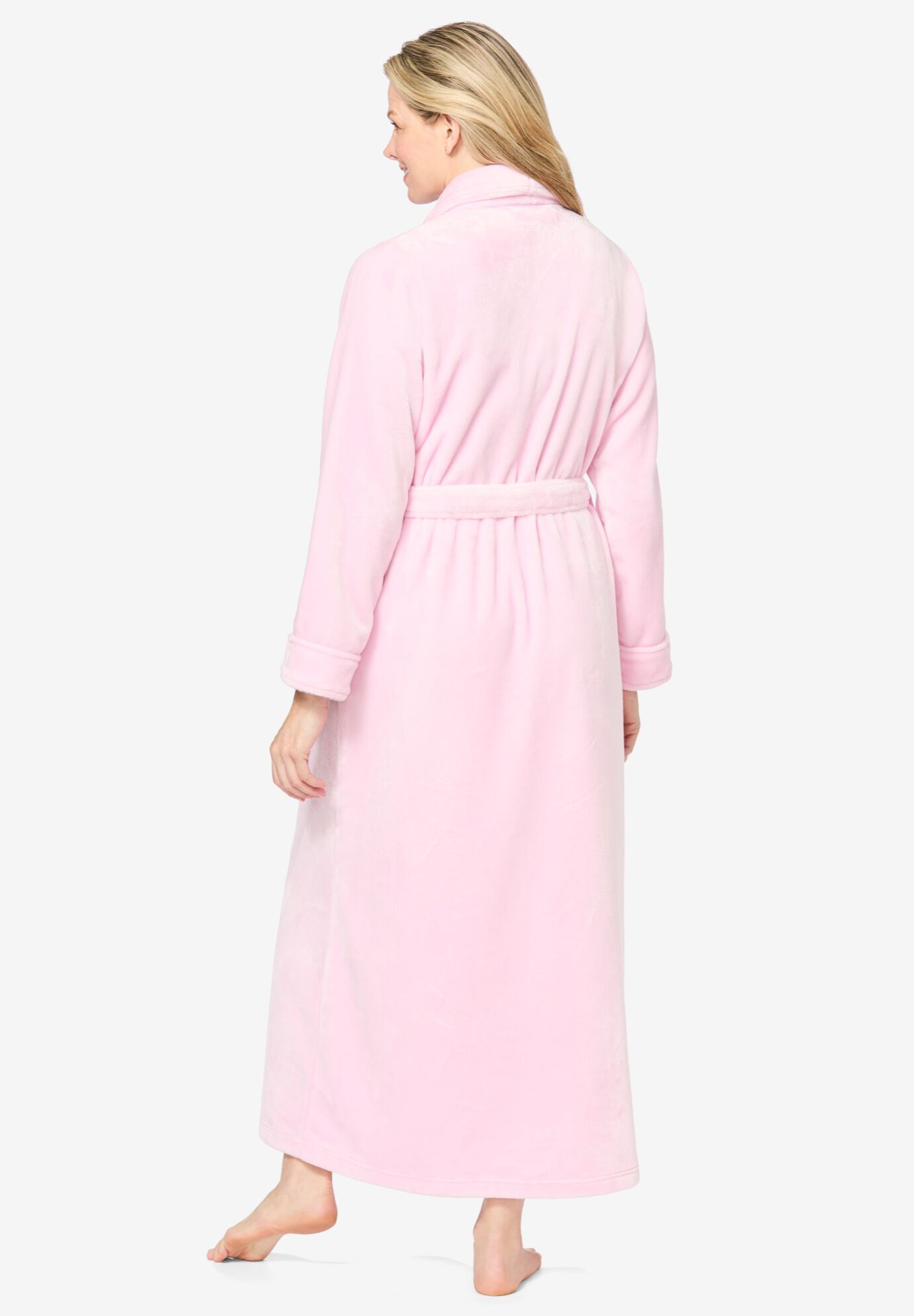 Plush Wrap Robe, PINK, on-hover image number 1