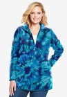 Zip-Front Microfleece Jacket, NAVY FUN TIE DYE, hi-res image number null
