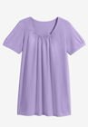 Perfect Short-Sleeve Shirred U-Neck Tunic, , alternate image number null