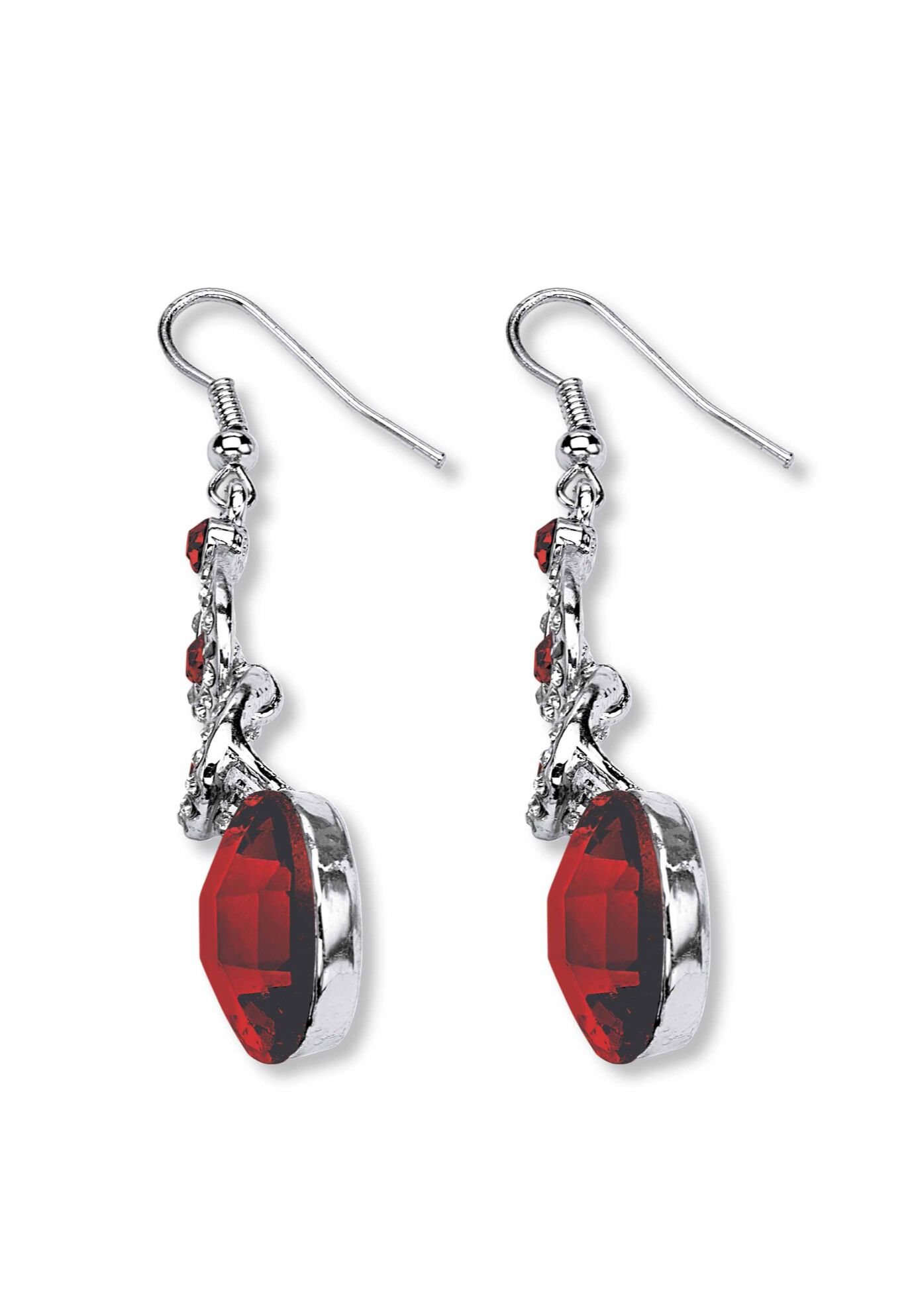 Silver Tone Collar Necklace and Earring Set, Simulated Birthstone, , on-hover image number 1