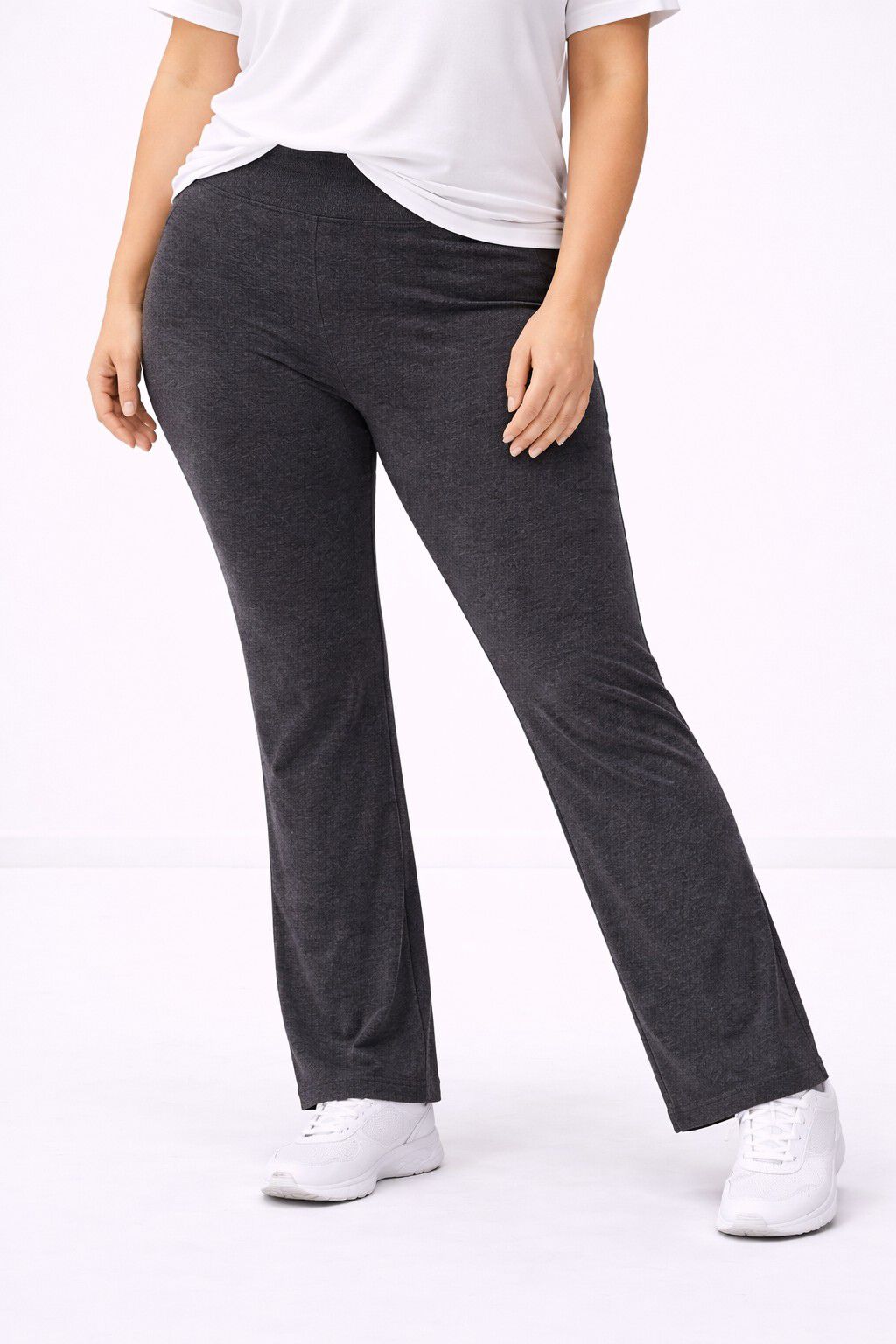 Cotton Spandex Full Length Bootcut Flat Waistband Leggings