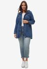Hooded Anorak Denim Jacket, DARK BLUE STONEWASH, hi-res image number null
