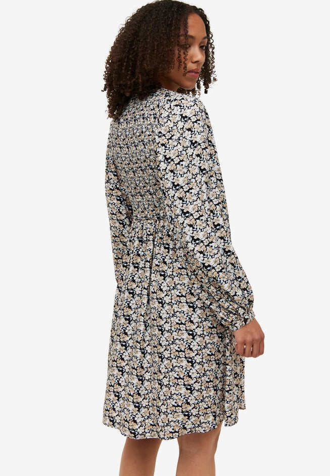 Smocked Fit & Flare Dress, , on-hover image number 1