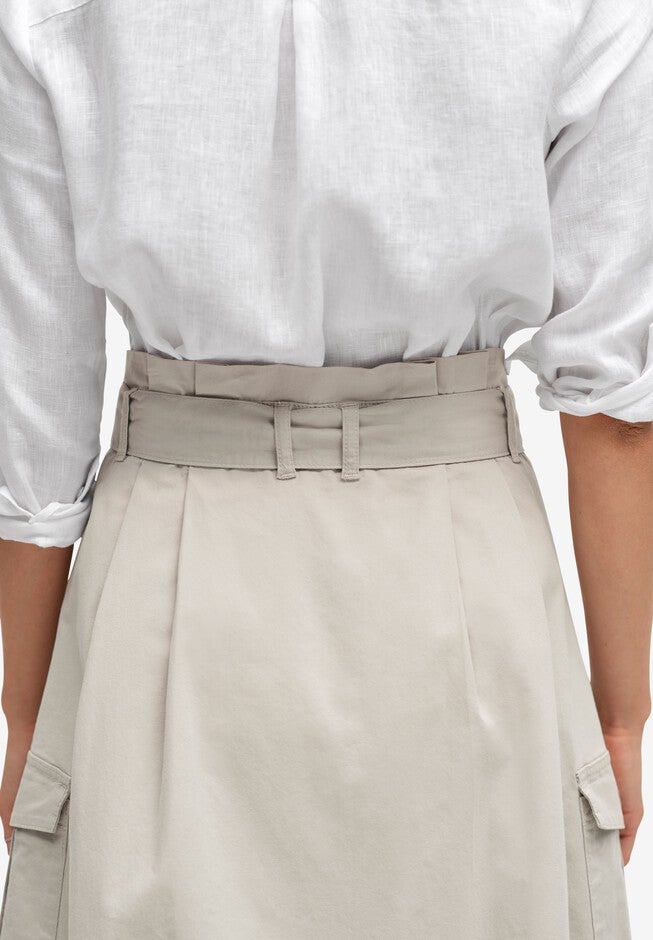 Button-Front Chino Skirt, , alternate image number 3