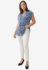 V-Neck Tunic With Gathered Bodice, , alternate image number null