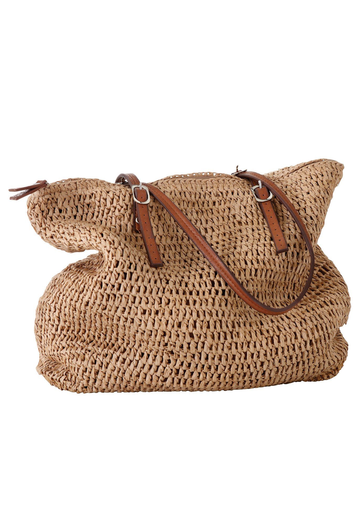 Zip Top Straw Bag