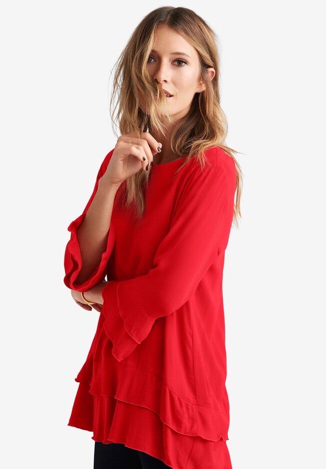 Tiered Ruffle Tunic, , alternate image number 2