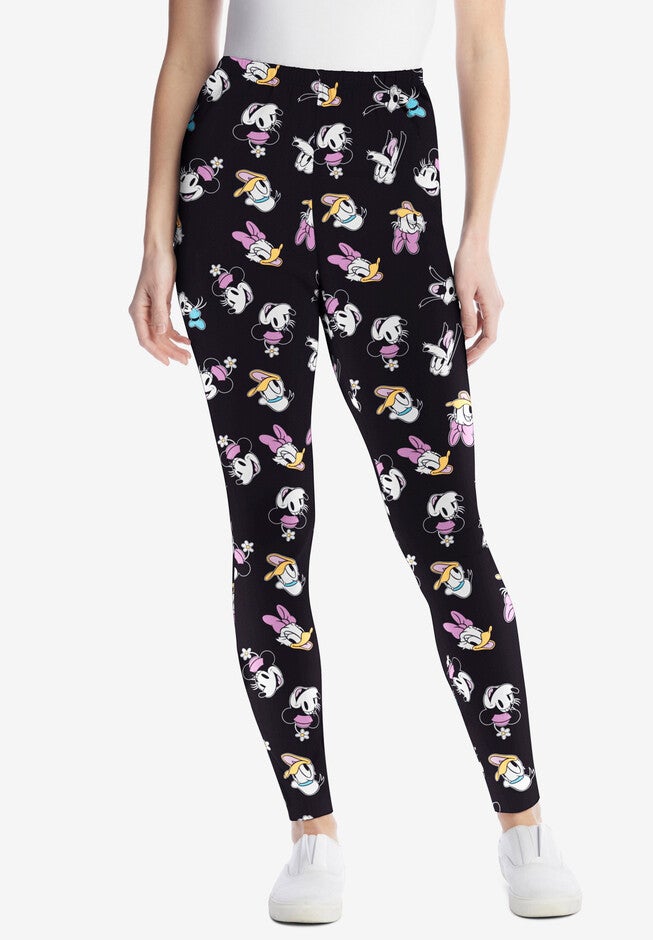 Disney Print Leggings, BLACK DISNEY HEADS, hi-res image number 0