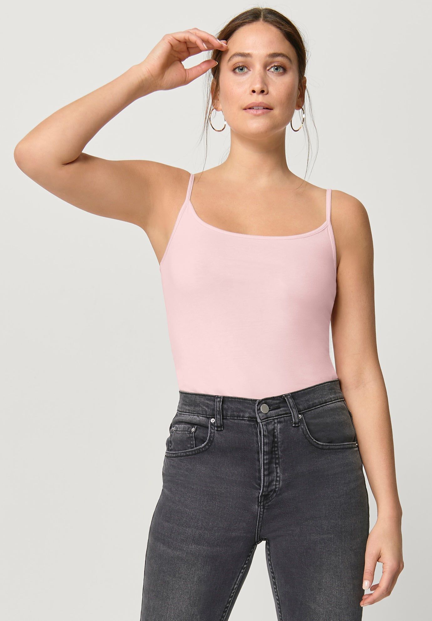 Cotton Spandex Scoop Neck Sleeveless Cami