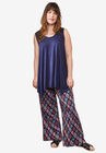 Pleated Wide Leg Knit Pants, MULTI PRINT, hi-res image number null
