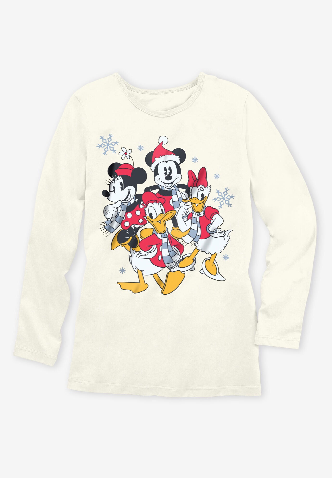 Ivory Disney Friends Long-Sleeve Crew Tee, , alternate image number 1