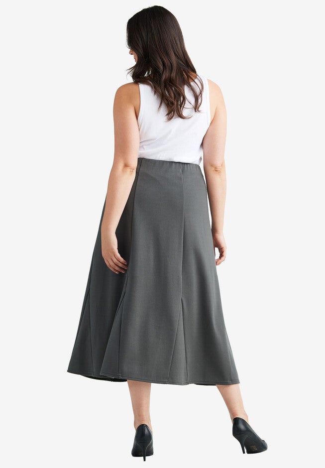 Flared Elastic Waist Skirt, , on-hover image number 1