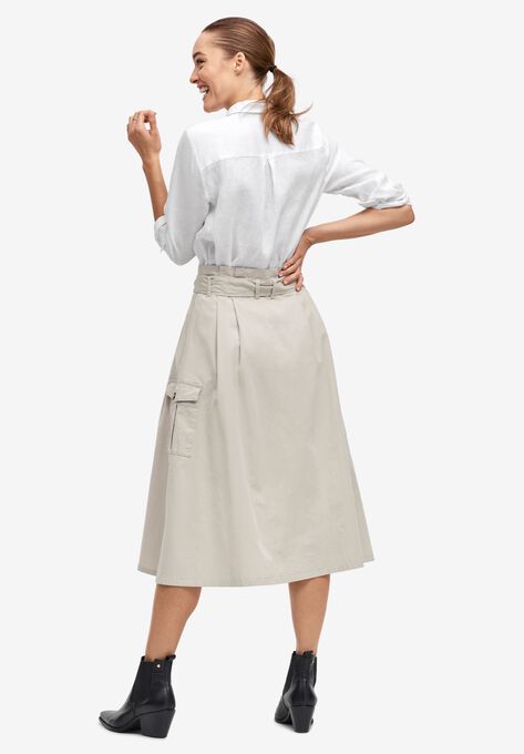 Button-Front Chino Skirt, , on-hover image number null