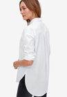 Relaxed Button Front Stretch Tunic Shirt, , alternate image number null