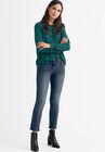 Ruffle-Trim Crinkle Blouse, , alternate image number null
