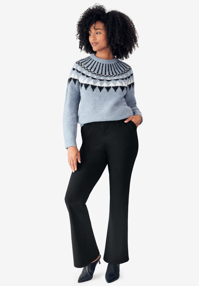 Crewneck Fair Isle Pullover Sweater, , alternate image number null