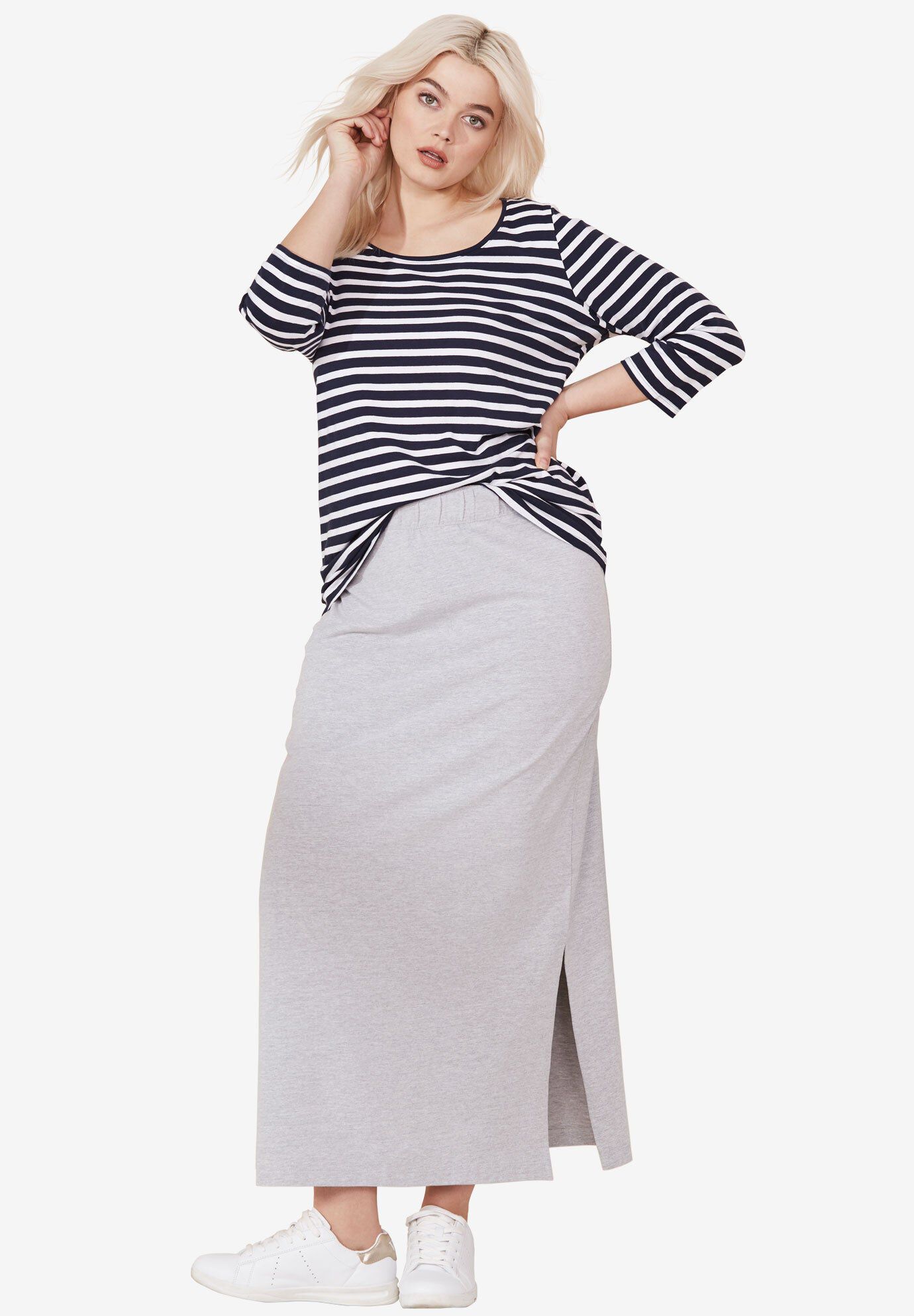 Three-Quarter Sleeve Scoop Neck Tee