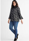 Mock Neck Jacquard Top, , alternate image number null