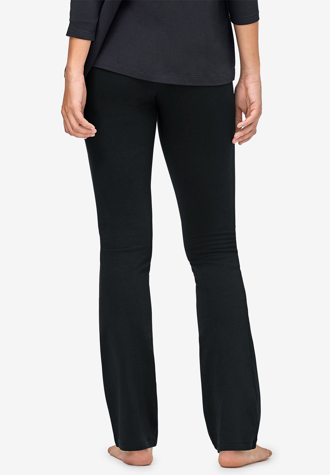 Stretch Bootcut Sleep Pants, BLACK, on-hover image number 1